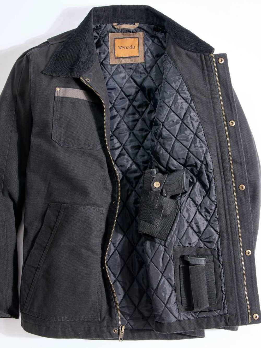 CANVAS CONCEALED CARRY JACKET - Black | 2XL